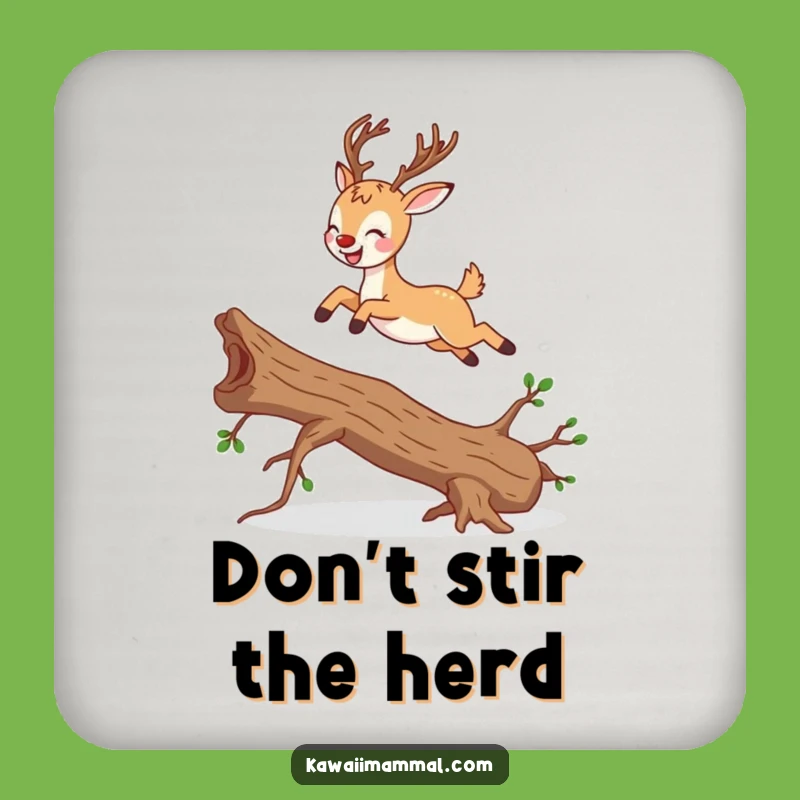 Funny Joyful Deer Coaster Set: Protect Surfaces with Graceful Woodland Charm