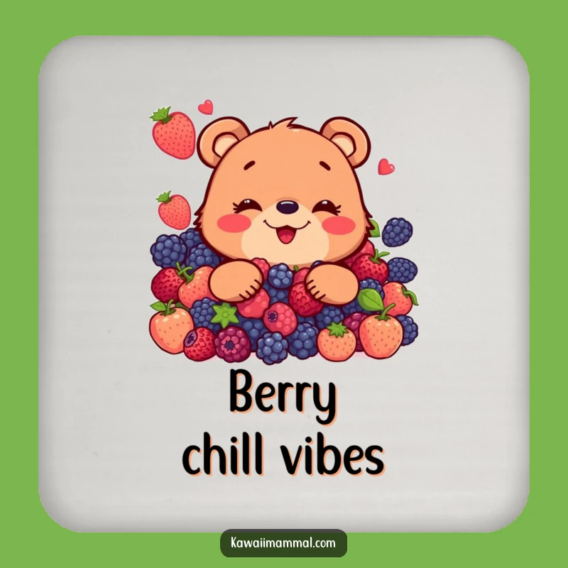 Funny Bear Berry Coaster Set: Hilarious Protection for Your Surfaces