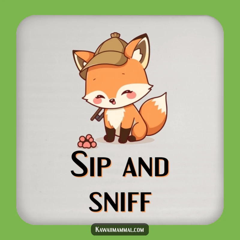 Funny Detective Fox Coasters: Protect Surfaces with Sleuthing Charm