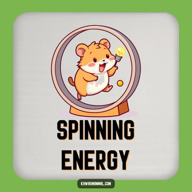 Funny Hamster Coaster: Powering Your Drinks - Cute & Quirky Gift