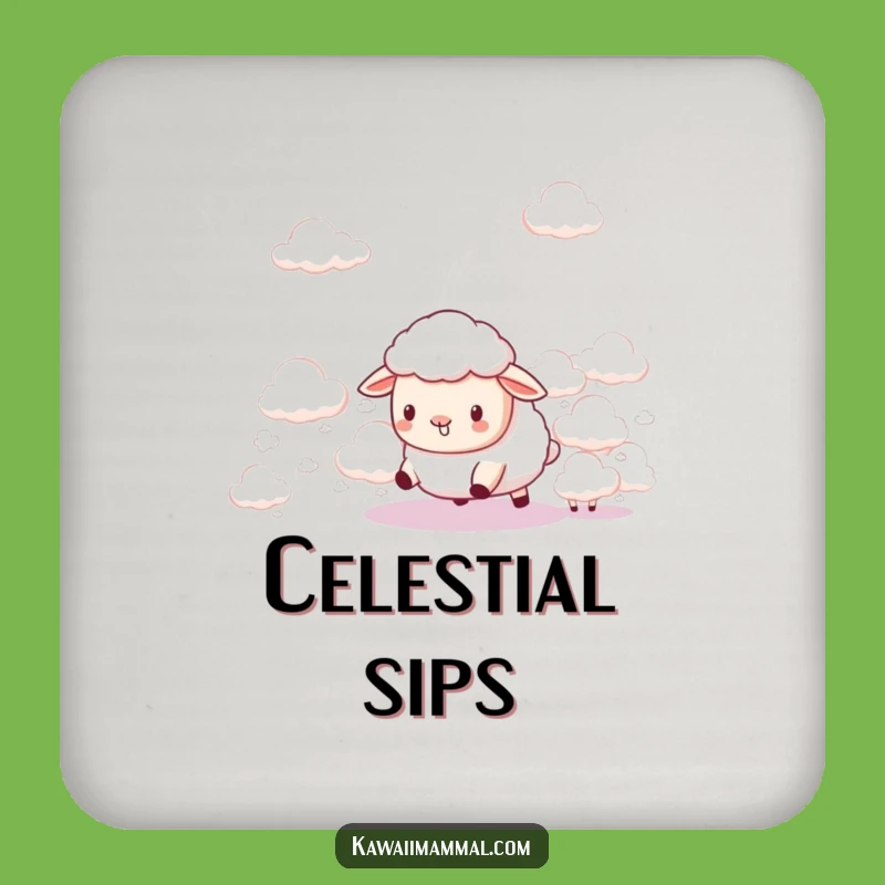 Funny Kawaii Sheep Cloud Herder Coaster Set - Cute Sky Drink Guard - Gift