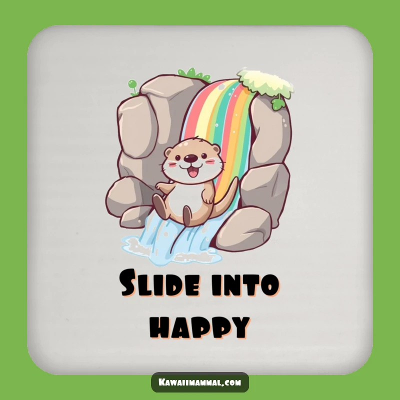 Funny Otter Rainbow Coasters: Joyful Slide Protection for Surfaces