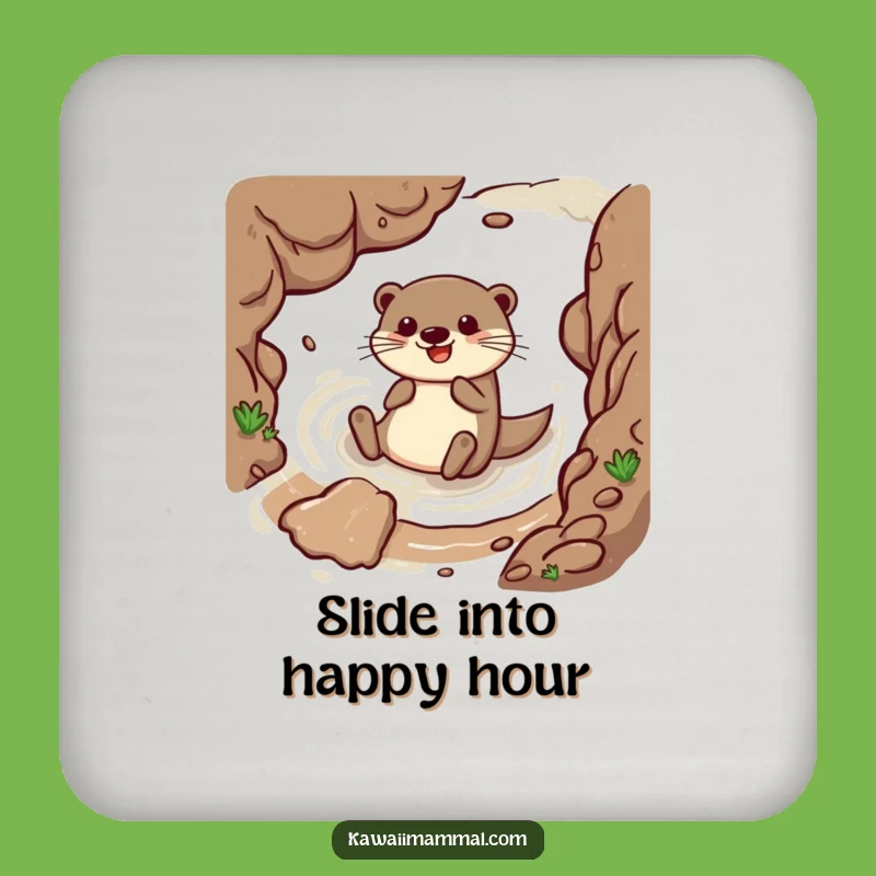 Funny Otter Sliding Mud Coasters A Hilarious Set For Your Table