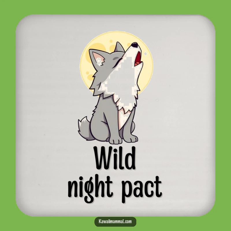 Funny Wolf Coaster Set: Howling at Moon Character, Protect Surfaces with Wild Charm, Fun Gift