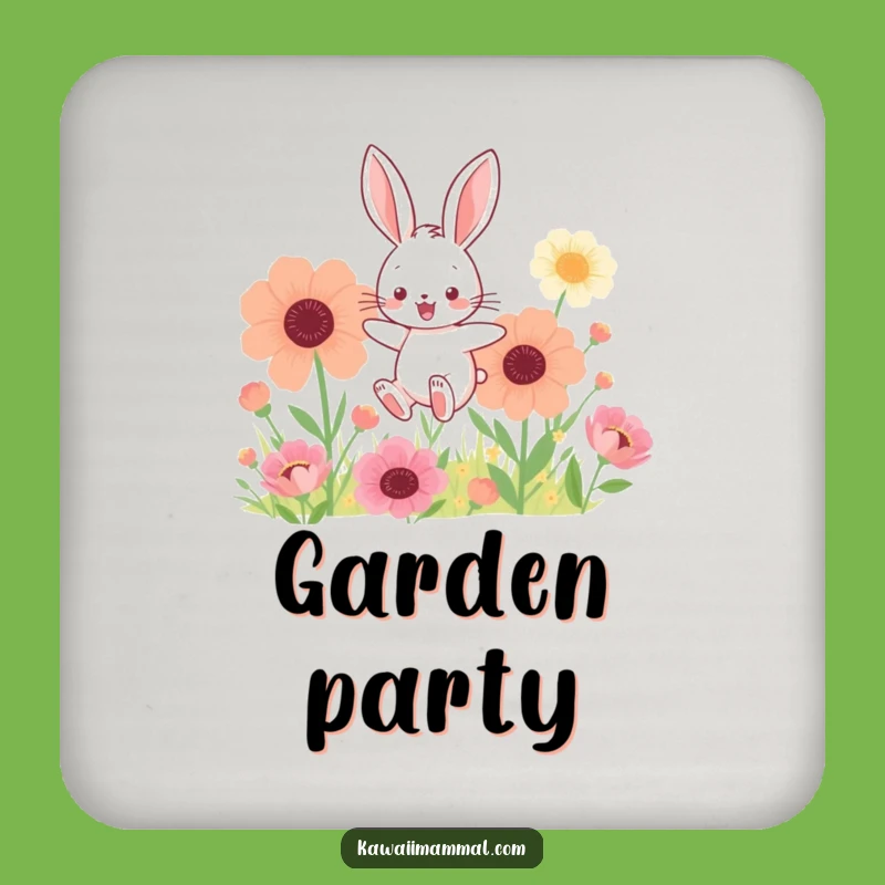 Funny Kawaii Bunny Flower Coasters: Protect Surfaces with Charm