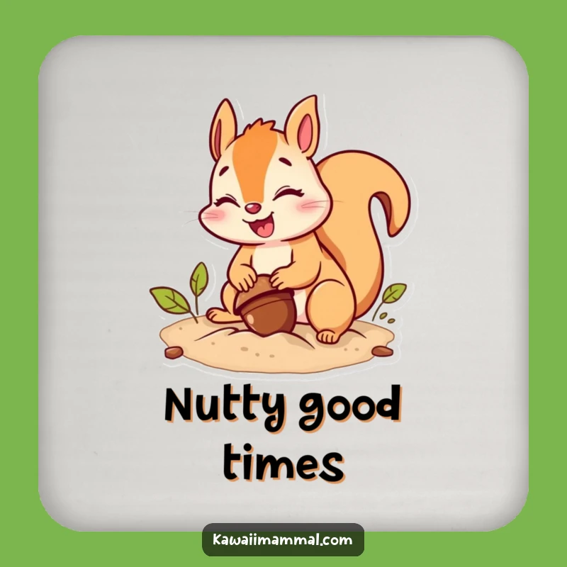 Funny Squirrel Coaster: Giggling Acorn Effort Protects Surfaces