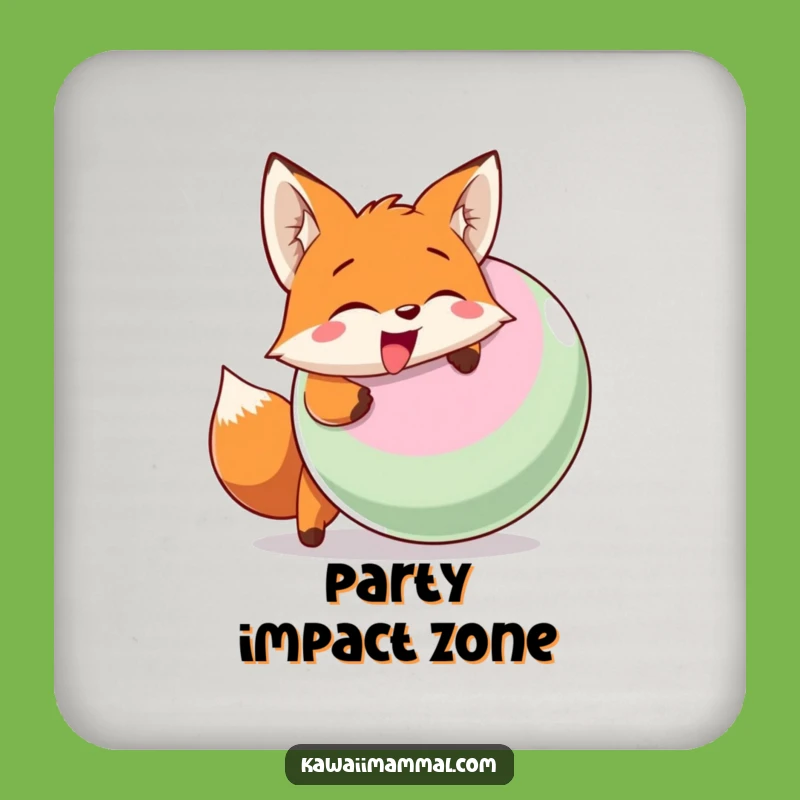 Funny Fox Headbutt Drink Coaster: Protect surfaces with playful flair!