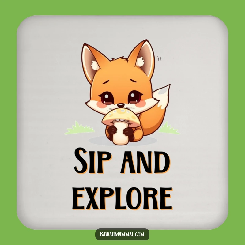 Funny Curious Fox Coaster Set: Protect Surfaces with Enchanting Charm