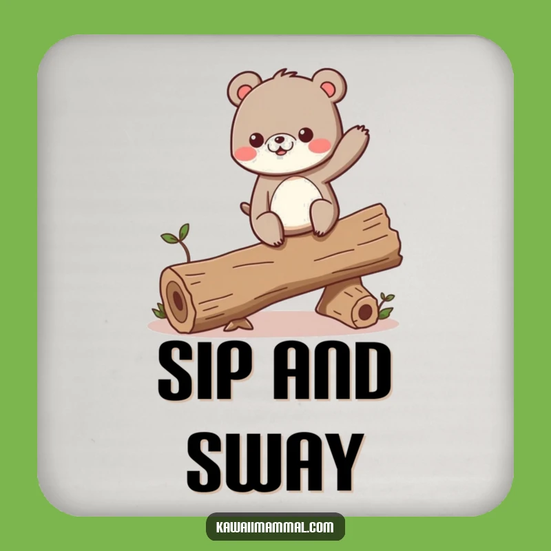 Funny Bear Balance Drink Coaster: Protect surfaces with daring style!