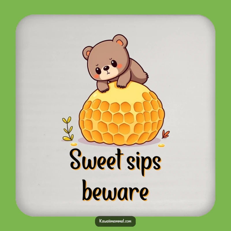 Funny Bear Honeycomb Coasters - Determined Yogi Balancing, Table Protection Funny Gift