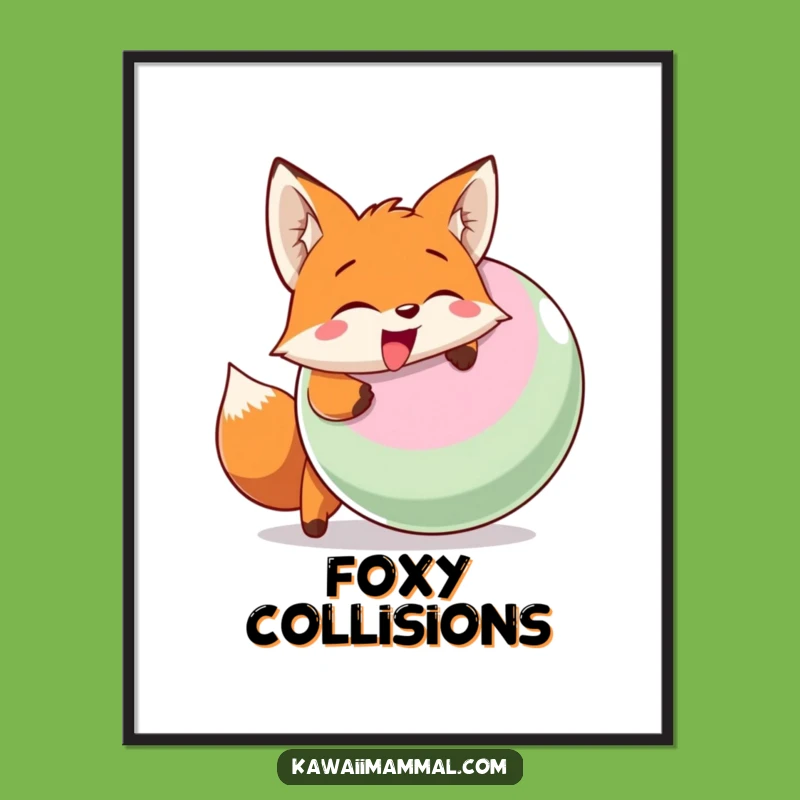 Funny Fox Headbutt Poster: Add energetic fun to your walls with this playful art!