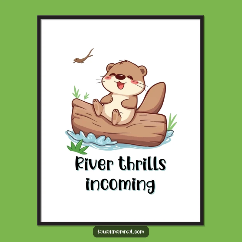 Funny Otter Sliding Poster: Add Playful Energy to Your Walls