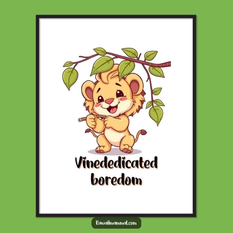 Funny Lion Cub Poster Print, Adorable Wall Art, Perfect Gift for Animal Fans
