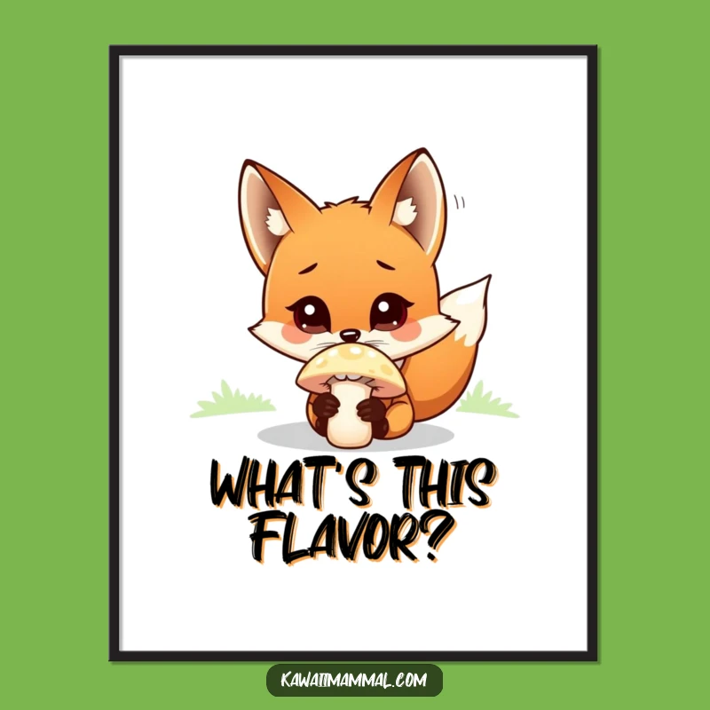 Funny Curious Fox Poster: Enchanting Forest Art for Whimsical Decor