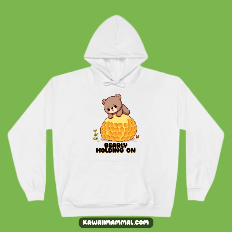 Funny Bear Honeycomb Hoodie - Determined Yogi Balancing, Warm & Cozy Funny Gift