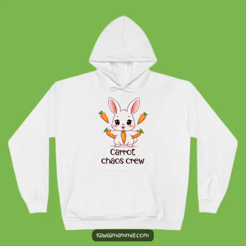 Funny Kawaii Rabbit Juggling Hoodie - Cozy Carrot Acrobat Warm Apparel Gift
