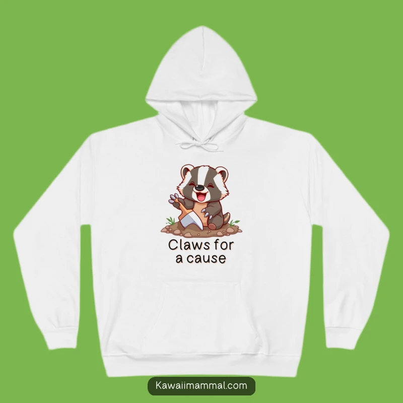 Funny Badger Hoodie: Delighted Digging Character, Cozy & Rugged Wear, Best Gift
