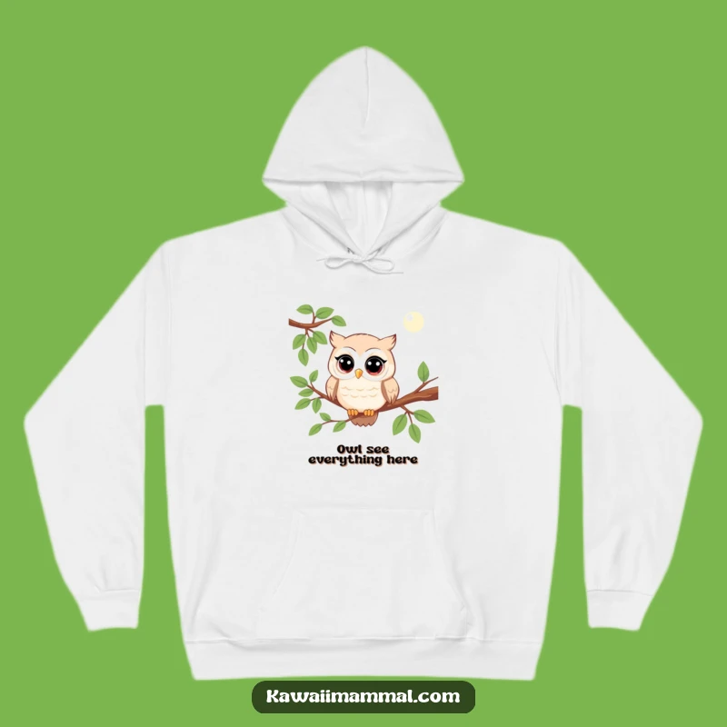 Cozy Funny Kawaii Owl Hoodie: Warm & Observant Character for Ultimate Comfort