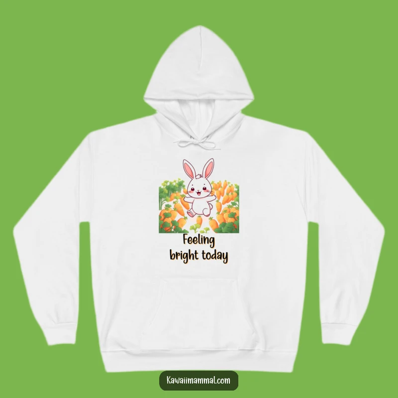 Funny Cheerful Rabbit Hoodie: Cozy Glow Carrot Adventure for Ultimate Comfort