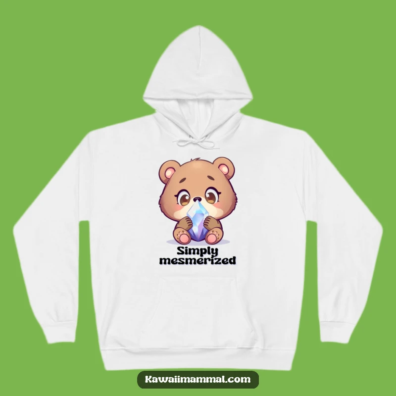 Funny Bear Cub Crystal Hoodie: Cozy Wonder for Curious Souls
