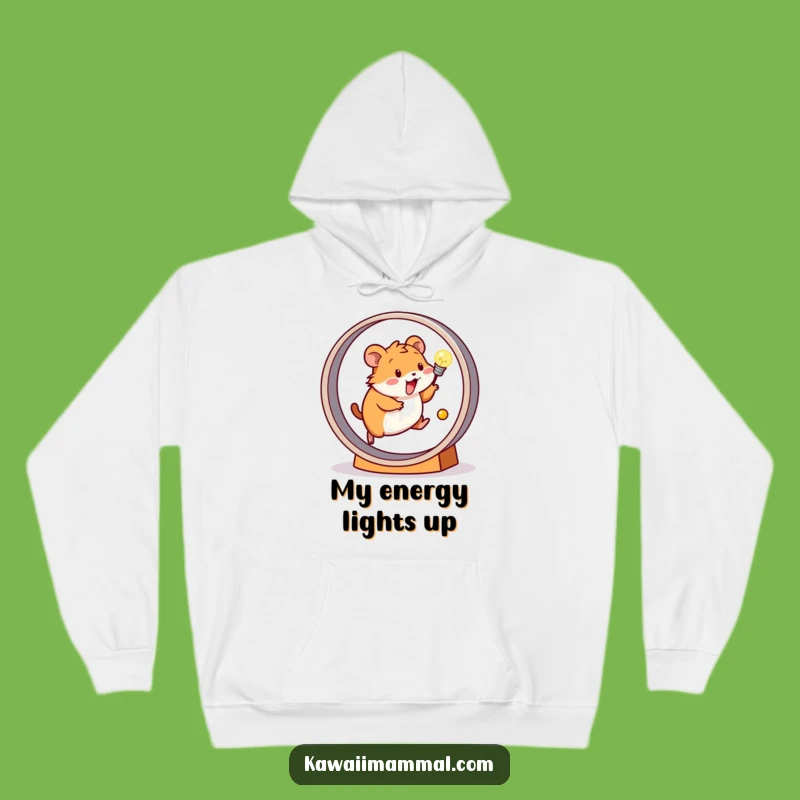 Funny Hamster Hoodie: Cozy Power Runner & Light Bulb - Warm & Witty Gift