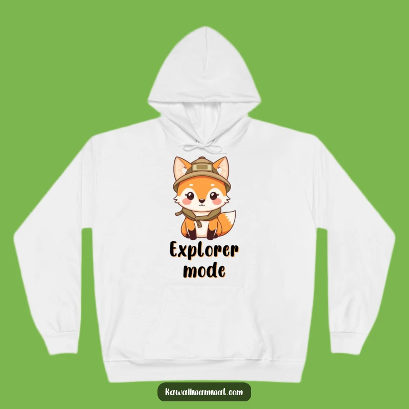 Funny Kawaii Fox Explorer Hoodie: Cozy Up for Adventure