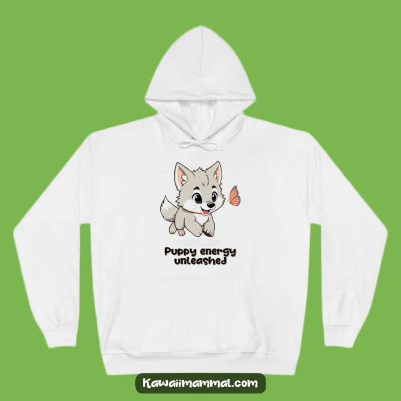 Funny Wolf Puppy Butterfly Hoodie: Cozy Comfort Meets Energetic, Playful Humor