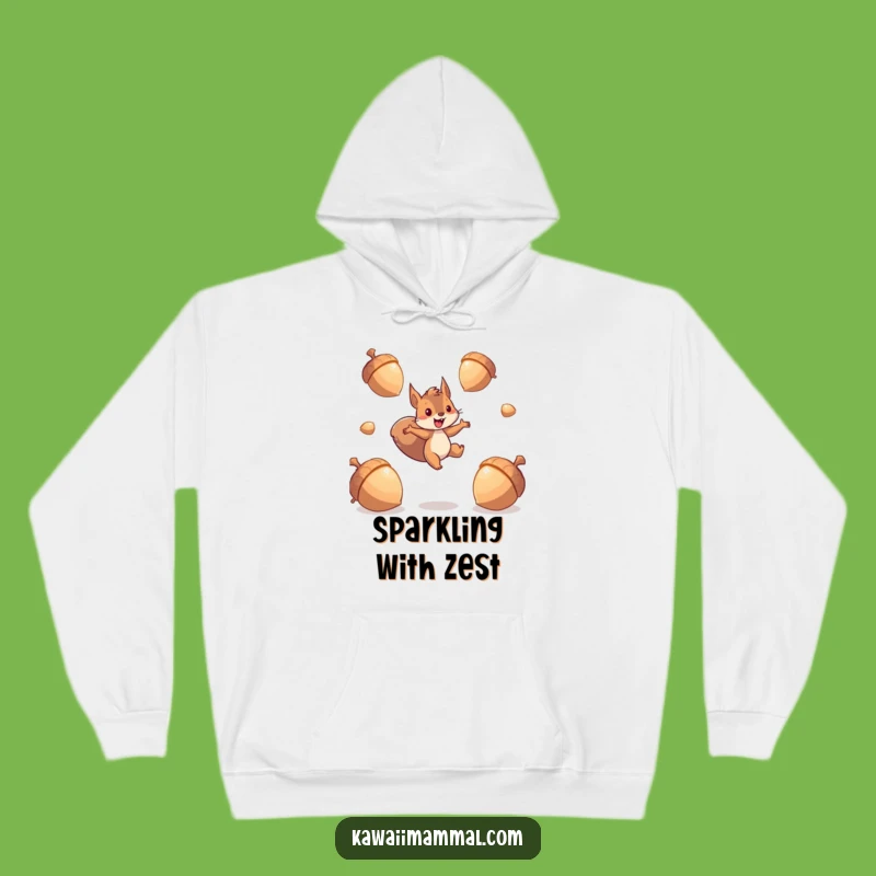Funny Energetic Squirrel Hoodie: Cozy Acorn Leap for Active Souls
