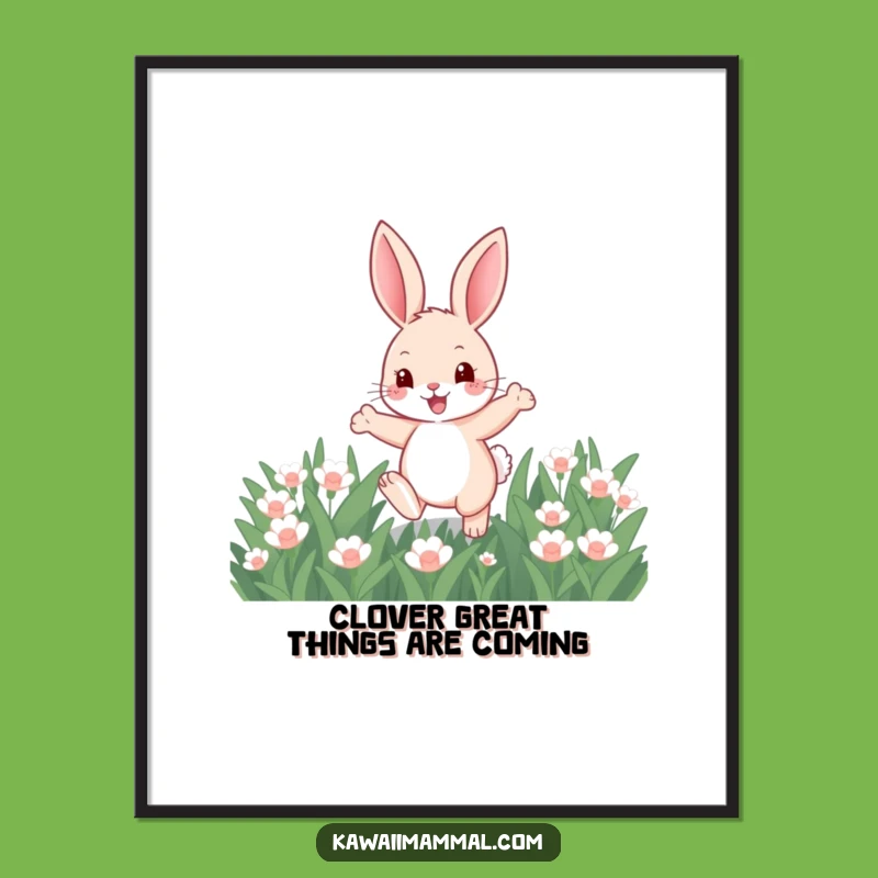 Free Printable Wall Art: Funny Hopping Bunny Decor - Downloadable Cute Art!