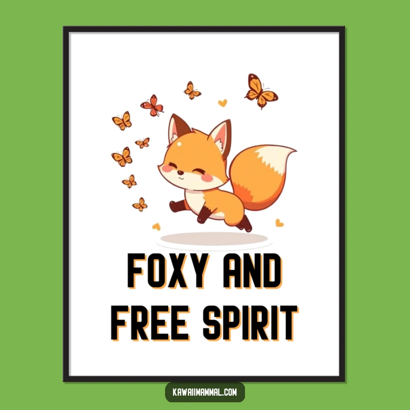 Free Printable Funny Fox Butterfly Wall Art: Playful Downloadable Decor for Nature Lovers