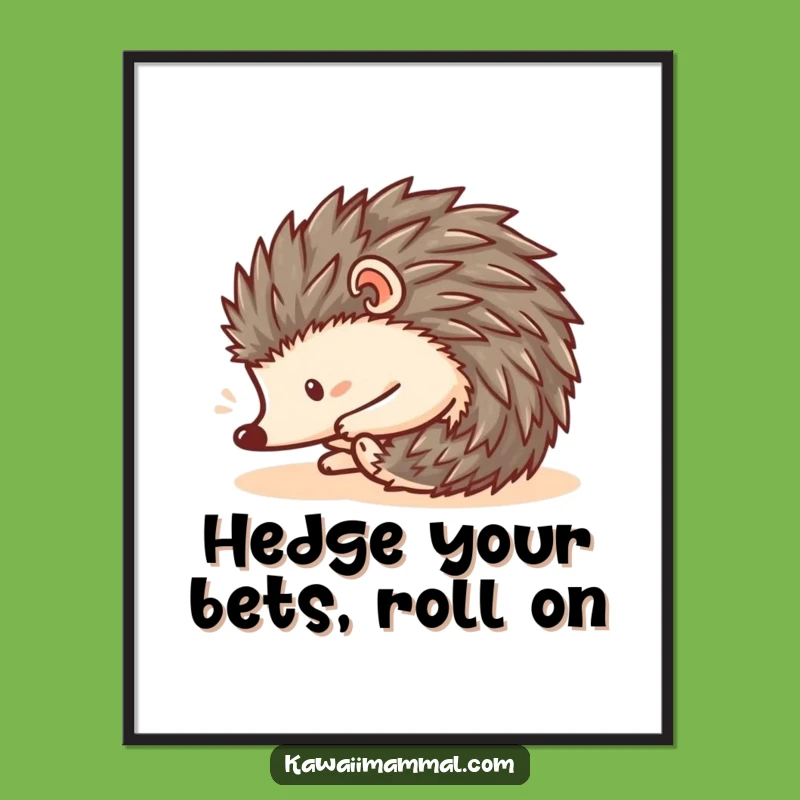 Free Printable Kawaii Hedgehog Art - Funny Rolling Ball Decor Downloadable