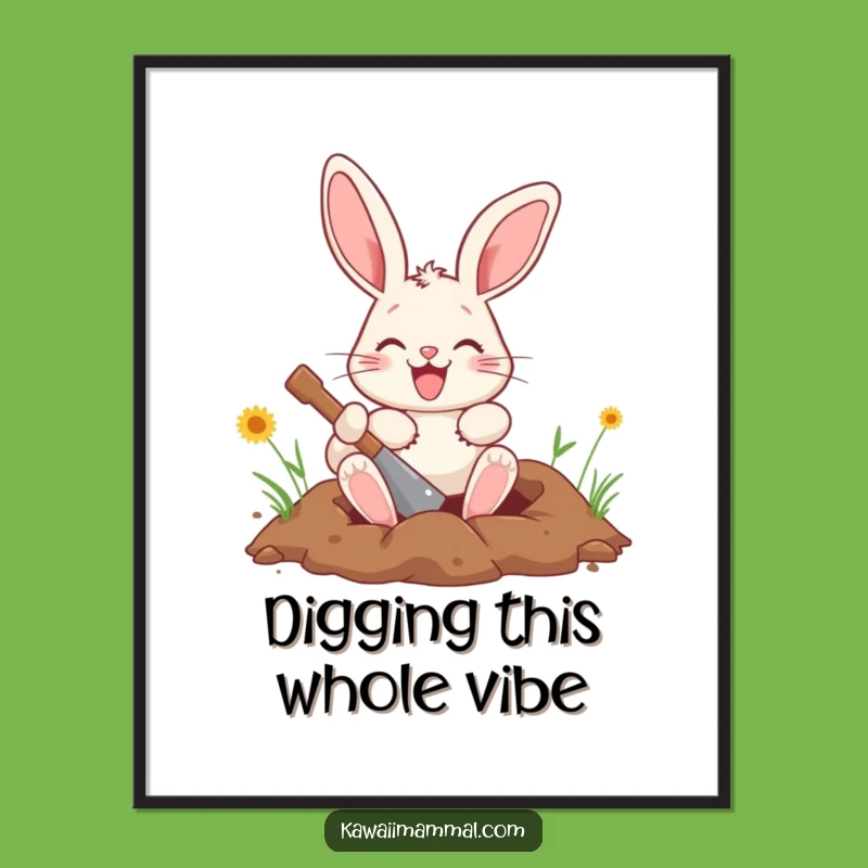 Free Printable Wall Art: Funny Digging Bunny Decor, Hilarious Downloadable Art for Any Room