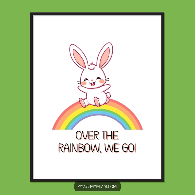 Free Printable Funny Rabbit Rainbow Wall Art: Joyful Downloadable Decor for a Happy Home