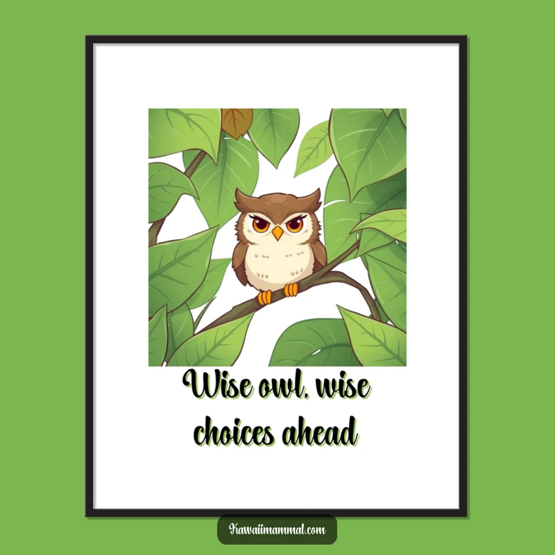 Funny Free Printable Owl Forest Wall Art: Wise Downloadable Decor