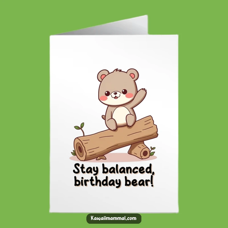 Bear Birthday Card: Free Printable for a Balancing Act of Fun!