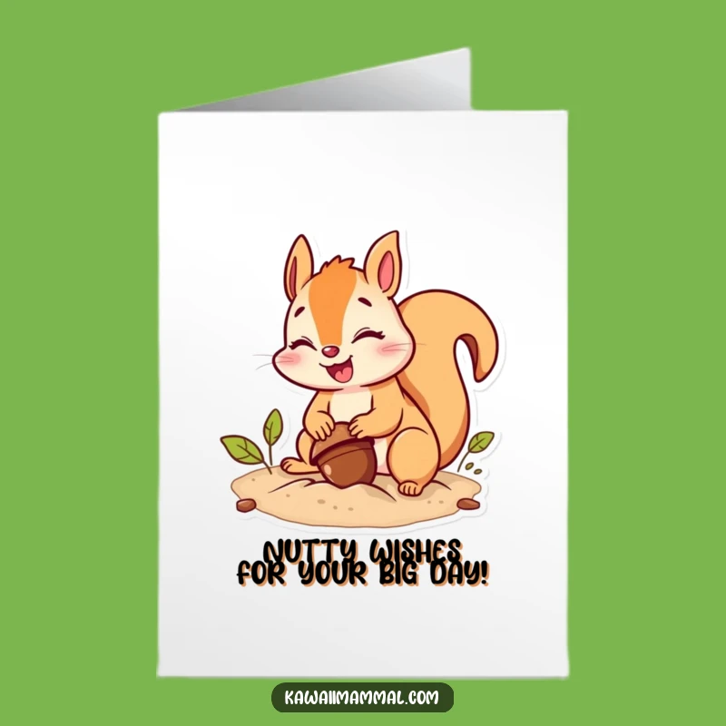 Free Printable Birthday Card: Giggling Squirrel Burying Acorn Funny Downloadable Gift