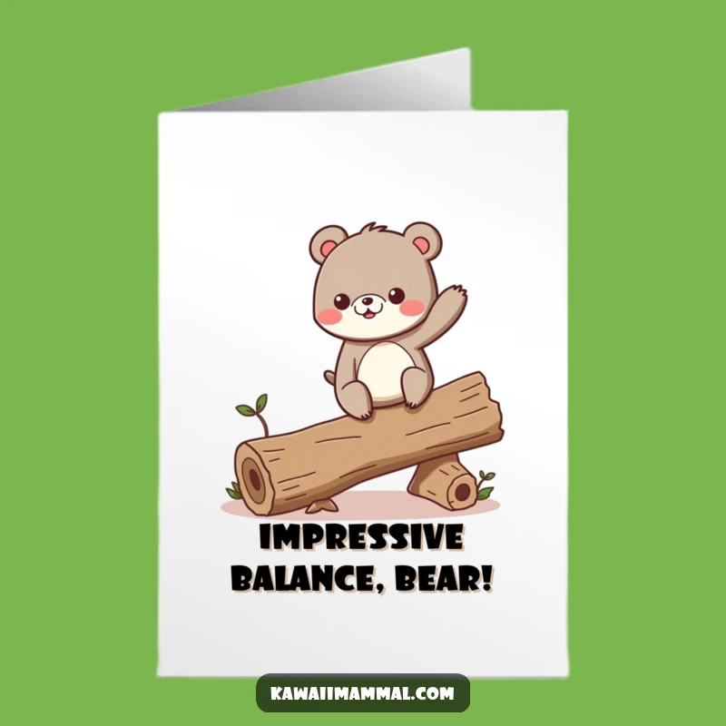Bear Congrats Card: Free Printable for Balancing Your Success!