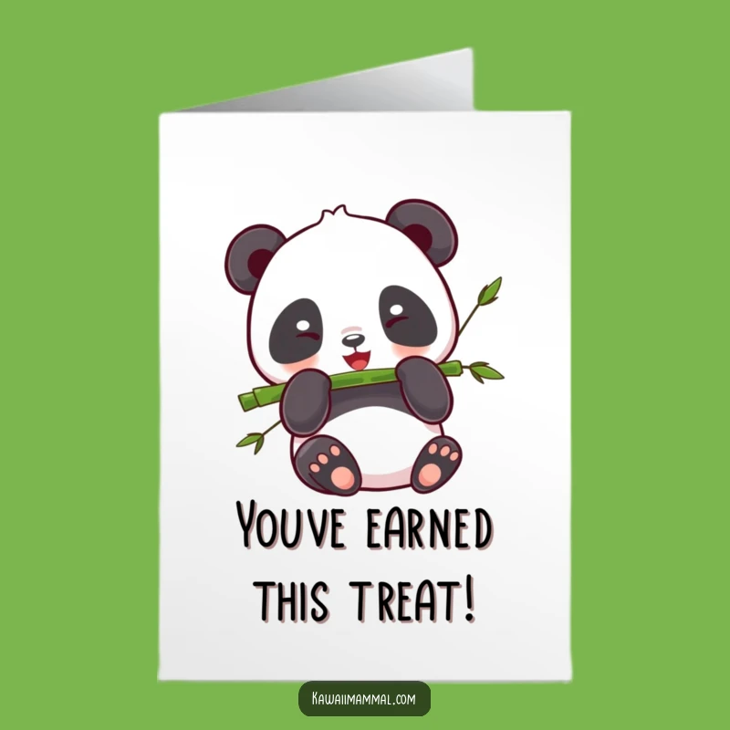Free Printable Congrats Card: Happy Panda Kawaii Downloadable Gift for Achievements