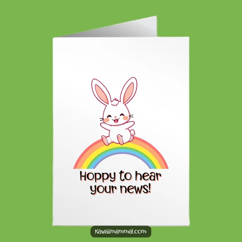 Free Printable Funny Rabbit Rainbow Congrats Card: Uplifting DIY Downloadable Gift