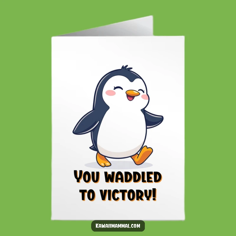 Free Printable Penguin Congratulations Card: Joyful Waddler, Downloadable DIY Gift