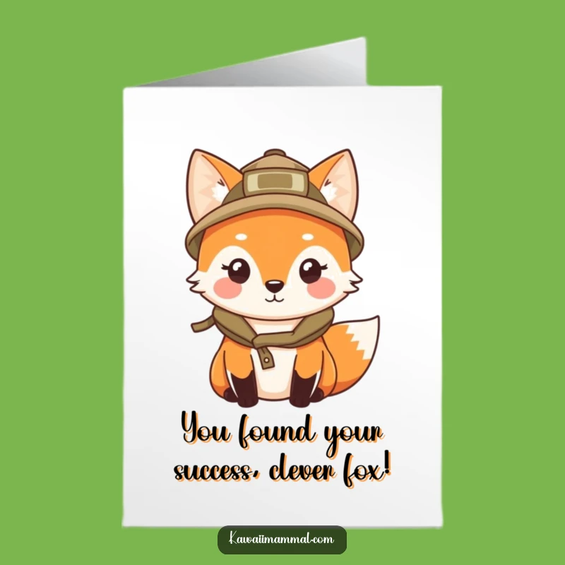 Free Printable Congrats Card: Explorer Fox for an Adventurous Downloadable Message