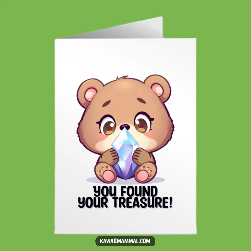 Free Printable Congrats Card: Funny Bear Cub Crystal, Humorous Downloadable Gift