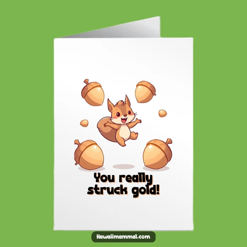 Free Printable Congrats Card: Funny Squirrel Acorns, Humorous Downloadable Gift