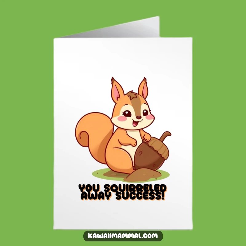 Kawaii Squirrel Congrats Card: Free Printable for Stashing Success!