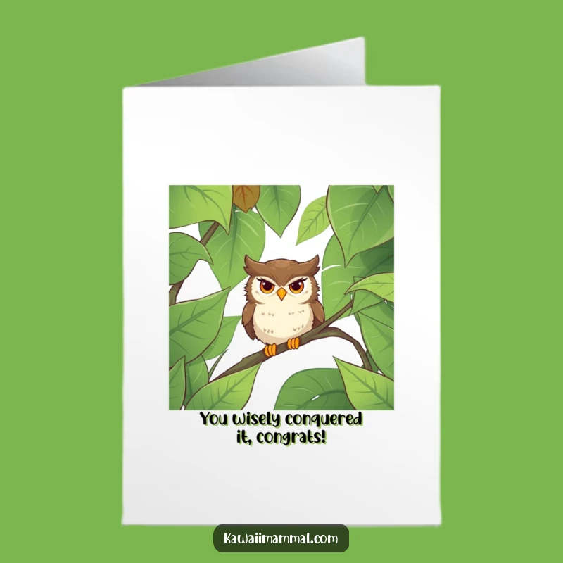 Free Printable Owl Congrats Card: Funny Downloadable Greeting
