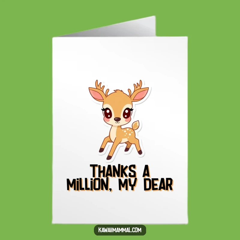 Express Gratitude: Free Printable Kawaii Deer Thank You Card