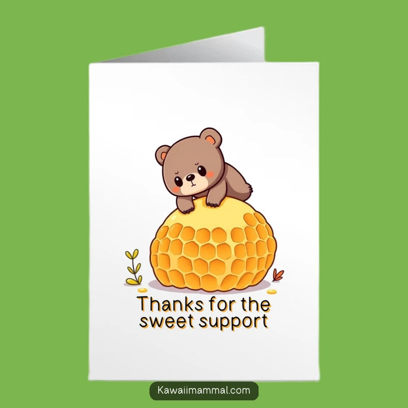 Free Printable Bear Thank You Card: Honeycomb Balance Feat, Humorous Gratitude, Funny Downloadable Gift