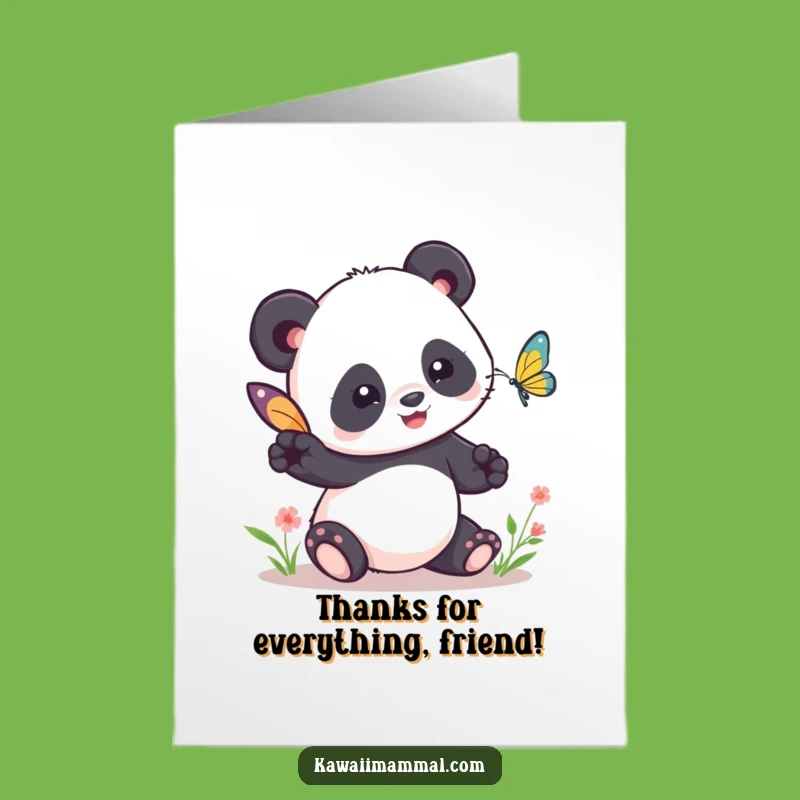 Free Printable Kawaii Panda Thank You Card - Funny Playful Thanks Downloadable