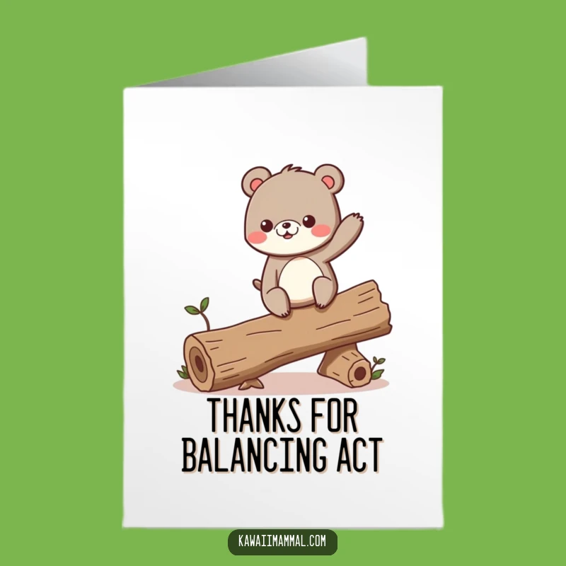 Bear Thank You Card: Free Printable for Your Steady Support!