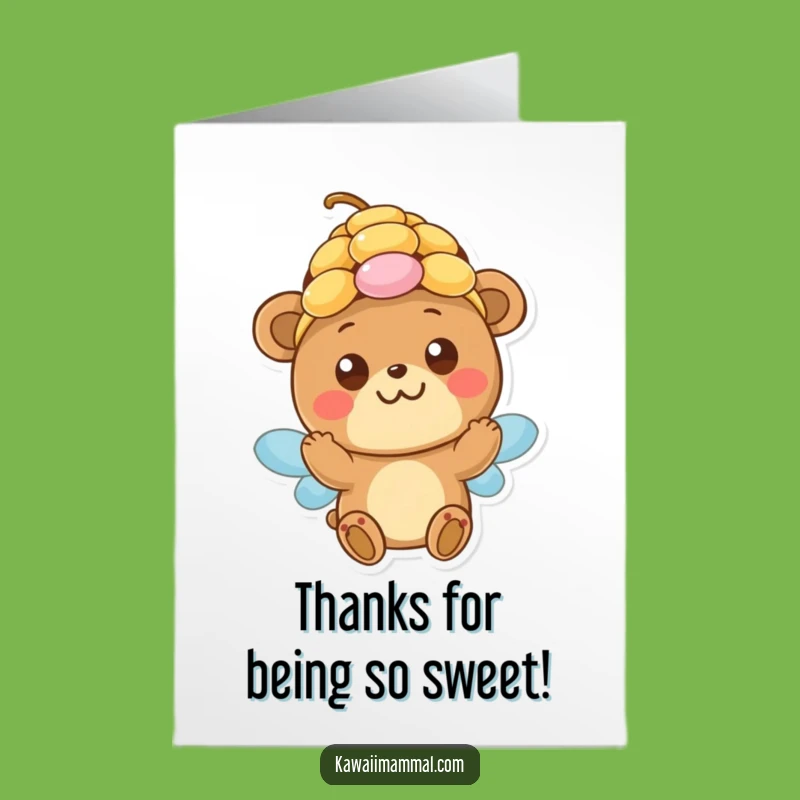 Free Printable Funny Bear Beehive Thank You Card: Heartfelt Humor Downloadable Gift